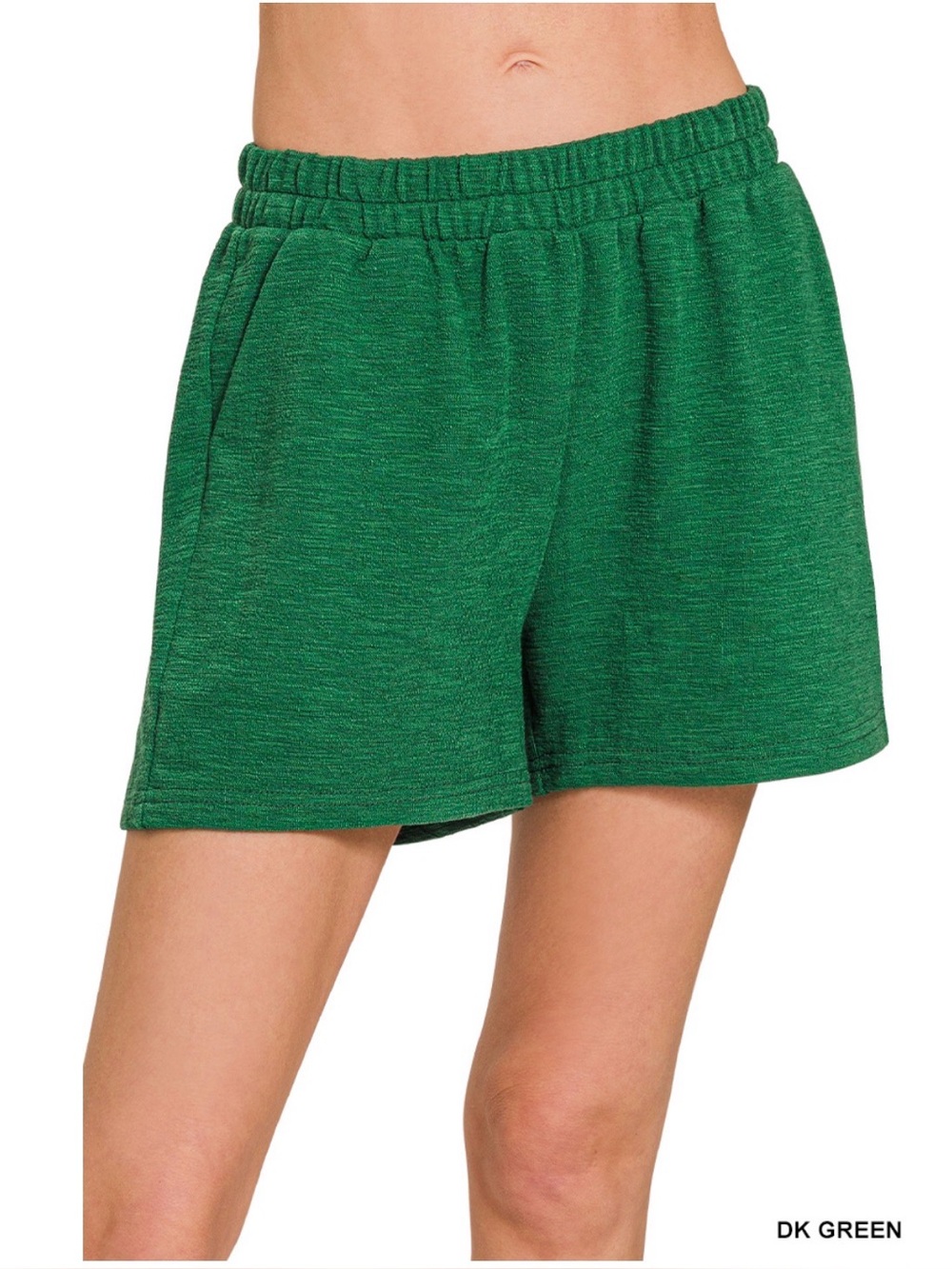 Zenana Outfitters Dark Green Athletic Pull-On Shorts